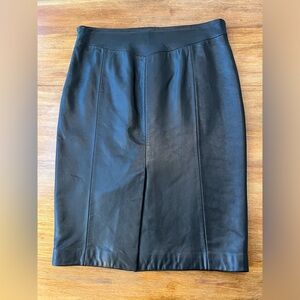 Antonio Melani Black Leather Pencil Skirt. NWOT.